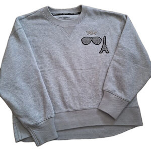 Karl Lagerfeld Paris Bling Sweatshirt Womens MEDIUM M Gray Pullover Eiffel Tower